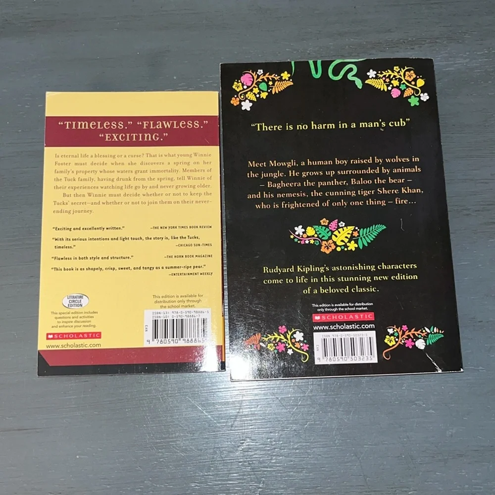Scholastic Books: The Jungle Book and Tuck Everlasting
